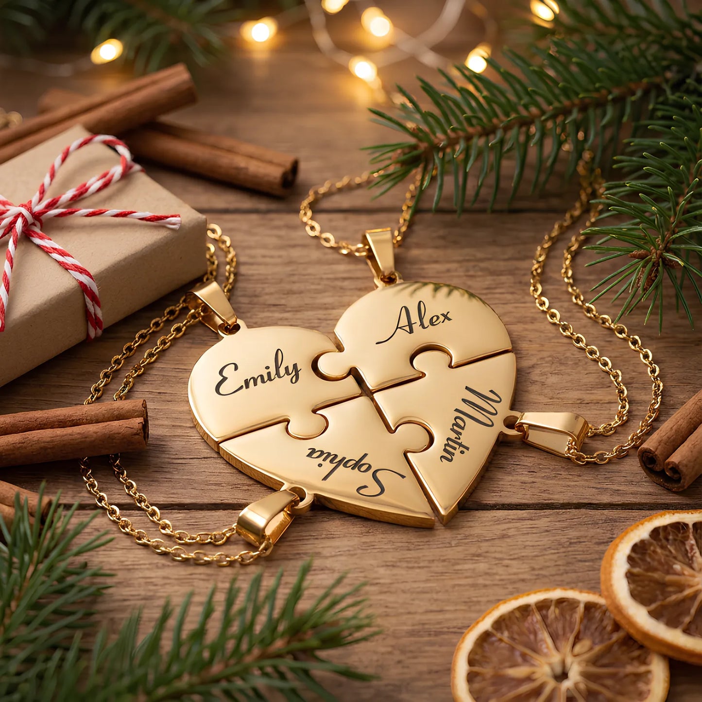 Liaison™ - Collier puzzle famille personnalisé