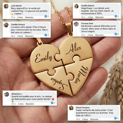 Liaison™ - Collier puzzle famille personnalisé